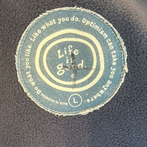 Life is Good Fleece Vest Full Zip Mock Neck Mens Size Large Grayish Blue - Picture 6 of 8